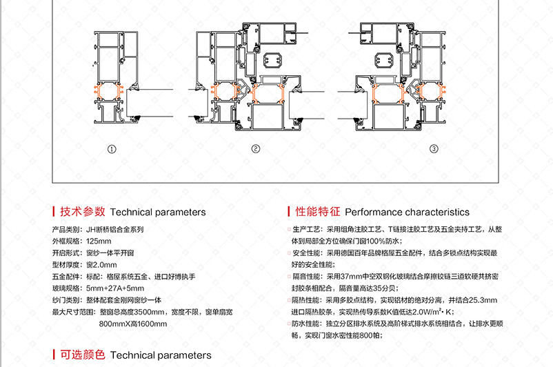 JH 125W 外開斷橋窗紗一體